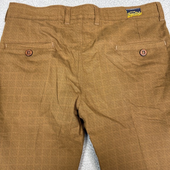 Superdry Mens Brown Pleated Chinos Pants Classic Fit Chino Trousers 34 - Picture 12 of 13